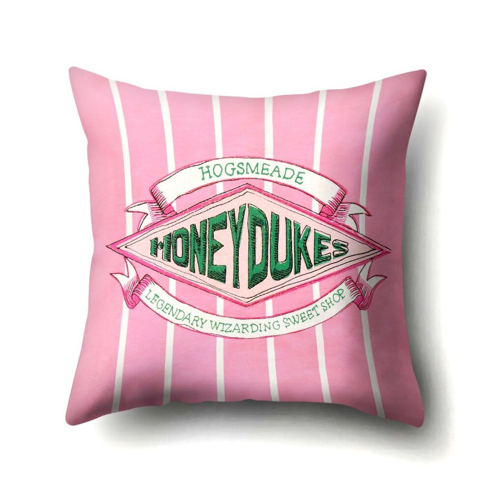 NEW Harry Potter Honeydukes Sweet Shop Pink Throw Pillow Cushion Included! 18x18